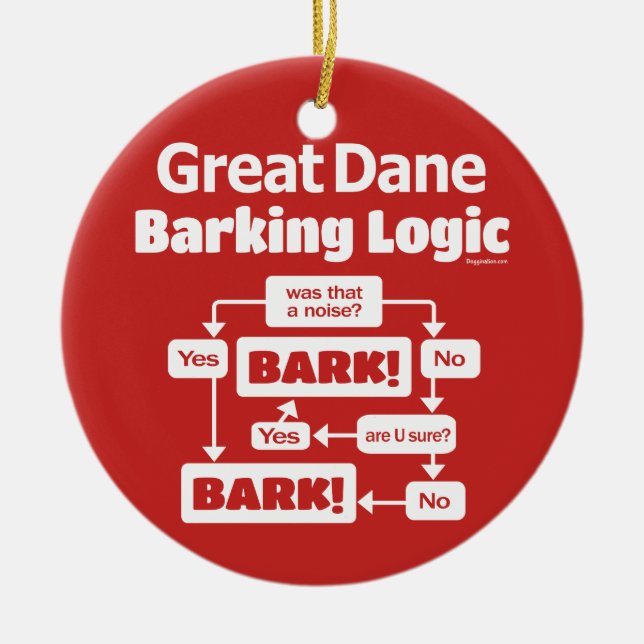 Great dane Barking Logic Julgransprydnad Keramik (Framsidan)