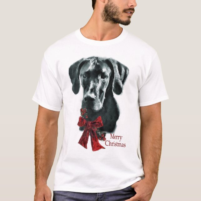 Great dane Black-julklappar Tee (Framsida)