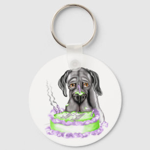 great dane Black UC Birthday Cake Nyckelring