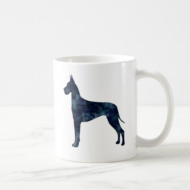 Great dane Black Watercolor Silhouette Kaffemugg (Höger)