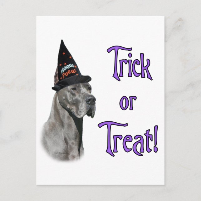 Great dane (blått) vykort (Framsida)