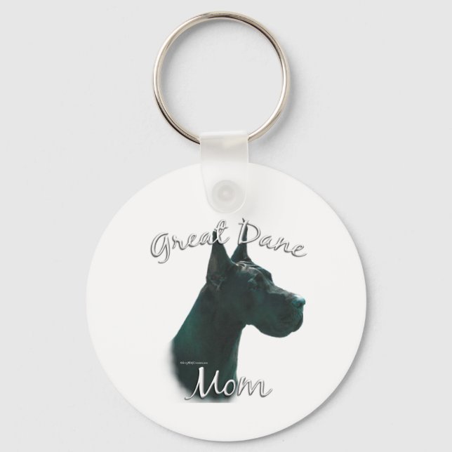 Great dane (blk) Mamma 2 Nyckelring (Framsida)