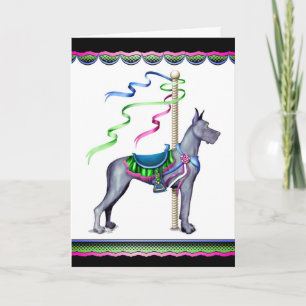 Great dane Blue Carousel - Anpassad Kort