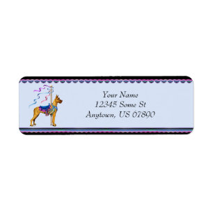 Great dane Brindle Carousel Labels Returadress Etikett
