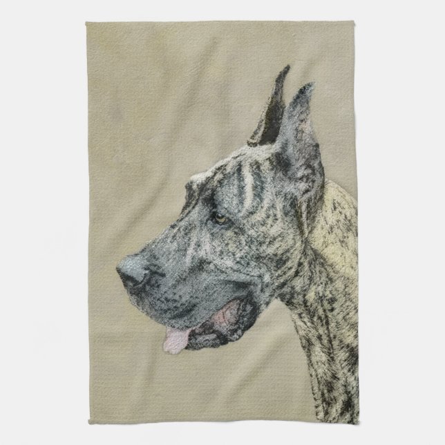 Great dane (Brindle) - Originalteckning Kökshandduk (Vertikal)