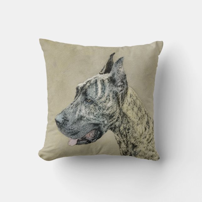 Great dane (Brindle) - Originalteckning Kudde (Framsida)
