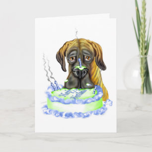 Great dane Brindle UC Birthday Cake Kort