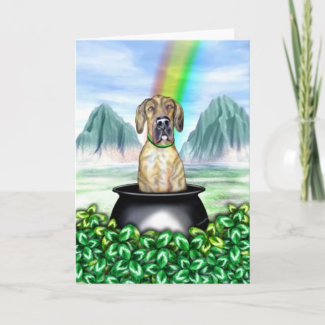 Great dane Brindle UC Pot O Guld Kort (Framsida)