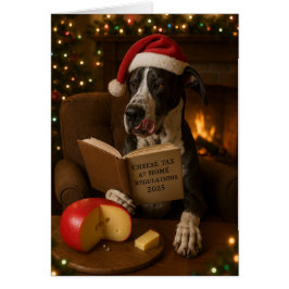 Great Dane 'Cheese Tax' Christmas card Hälsningskort