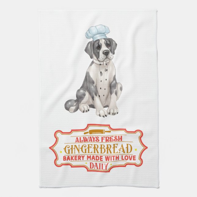 Great dane Chef Baking Gingerbröd Kökshandduk (Vertikal)