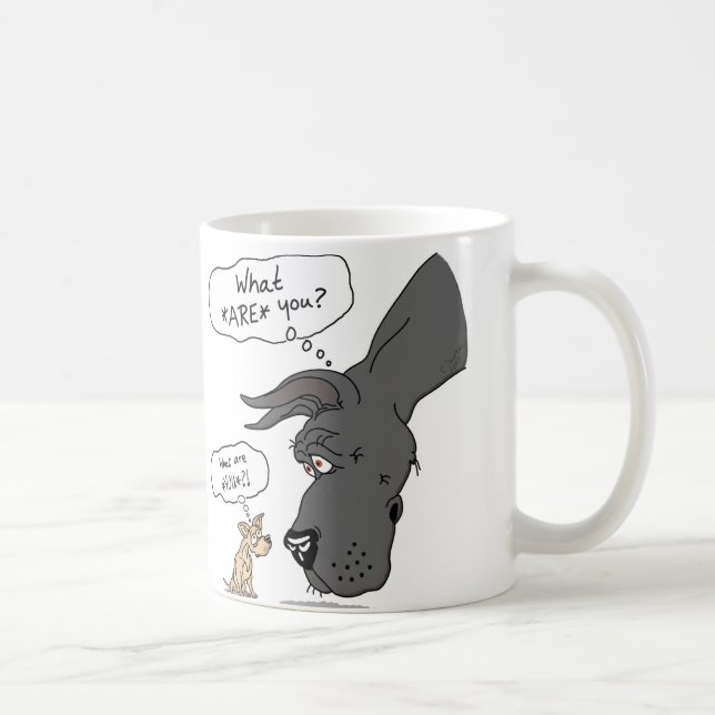 Great dane & Chihuahua Black Kaffemugg (Höger)