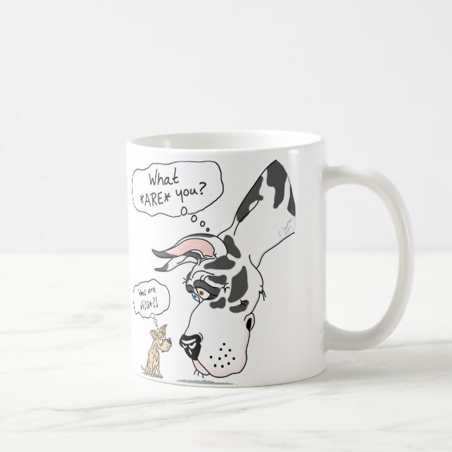 Great dane & Chihuahua Harlequin Kaffemugg (Höger)