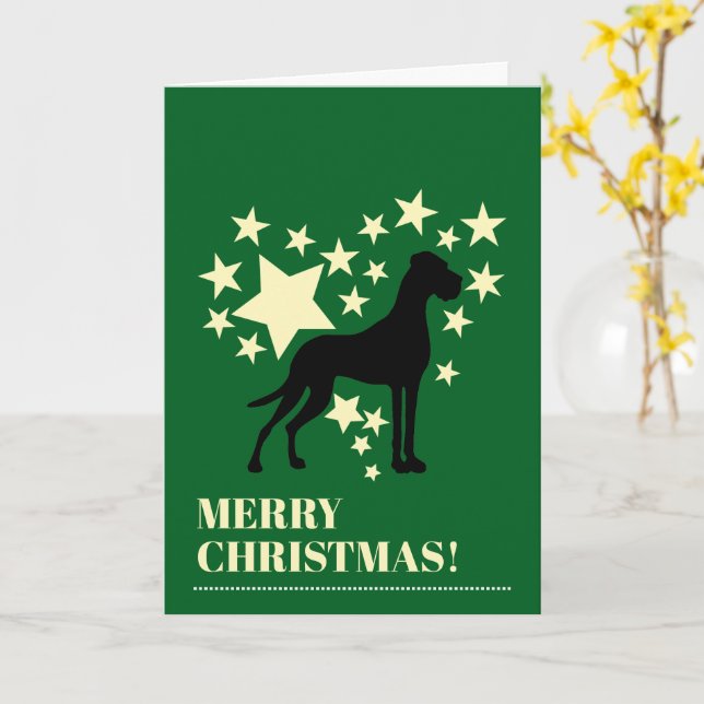 Great Dane Christmas Kort (Gul blomma)