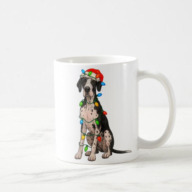 Great Dane Christmas Lights Dog Lover Xmas Pajama  Kaffemugg (Höger)