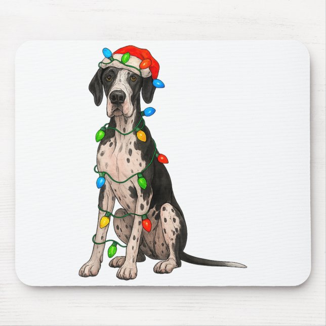 Great Dane Christmas Lights Dog Lover Xmas Pajama  Musmatta (Framsidan)