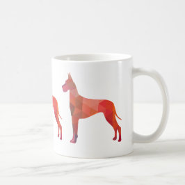 Great dane Colorful Geometric Mönster Silhouette Kaffemugg