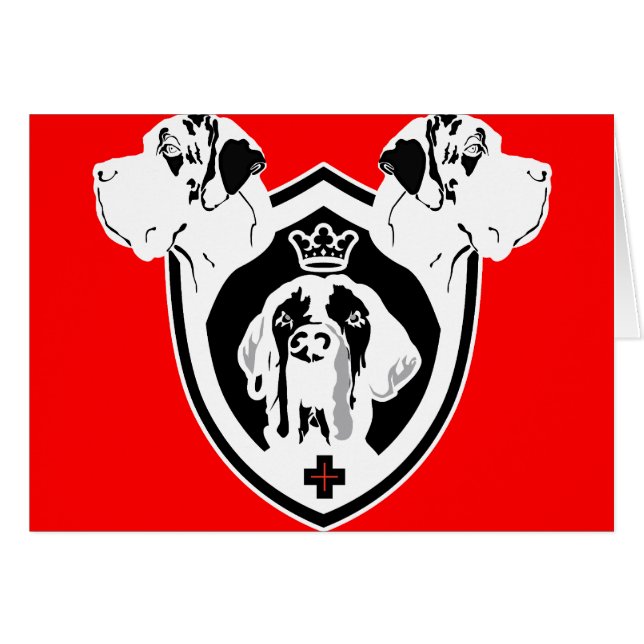 Great Dane Crest Hälsningskort (Framsidan Horizontal)