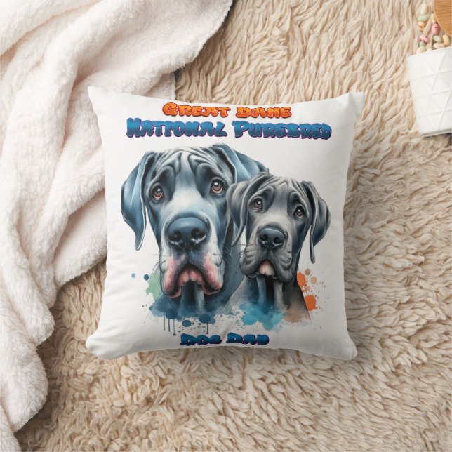 Great dane-dagen för renrasiga nationaldjur i Hund Kudde (Filt)