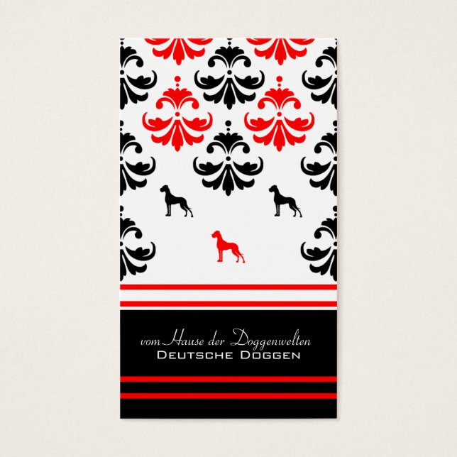 Great dane Damast Visitkort (Framsidan)