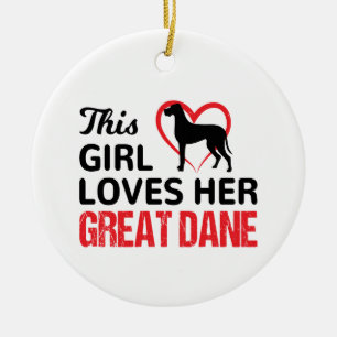 Great dane, den här tjejen kärlek sin great dane julgransprydnad keramik