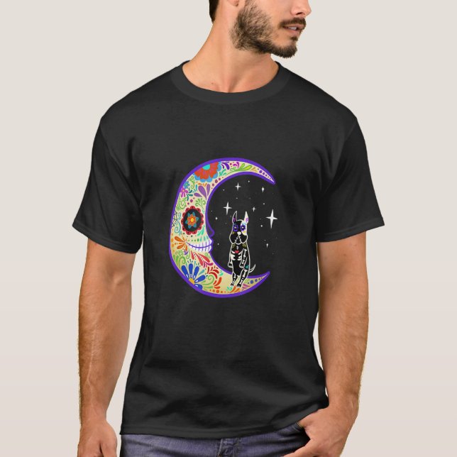 Great dane Dia De Los Muertos Skeleton T Shirt (Framsida)