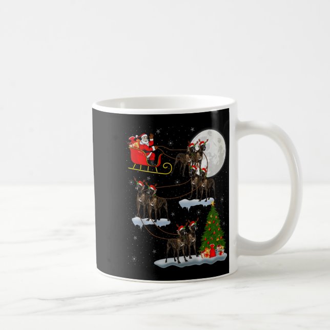 Great Dane Dog Santa Sleigh Flying Funny Magical C Kaffemugg (Höger)