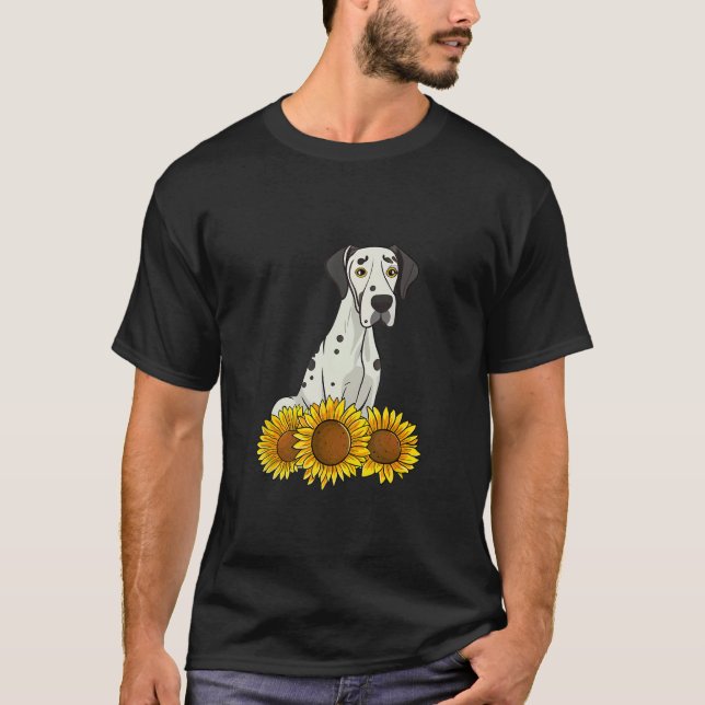 Great Dane Dog Sunflower Graphic for Women Cute Fl T Shirt (Framsida)