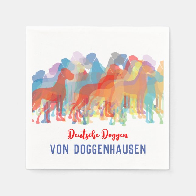 Great Dane färgrik Pappersservett (Framsidan)