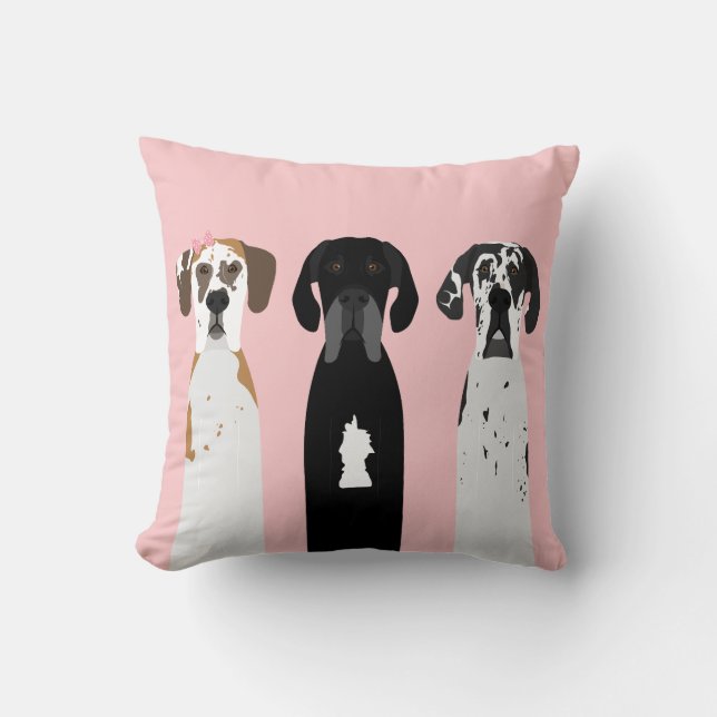 Great dane Fawn Hund Kudde (Framsida)