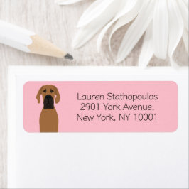 Great dane Fawn Hund Returadress Etikett