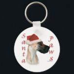 Great dane (fawn) Santa Tassar Nyckelring<br><div class="desc">Din favoritjultomte hund spelar Jultomten ~ eller Santa Tassar. Denna roligt av AKC hund aveln,  Fawn Great dane,  är en unik julklapp från Great dane för vilken Great dane älskare som helst.</div>