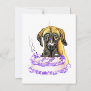 Great dane Fawn UC Birthday Cake Inbjudningar