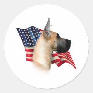 Great dane Flagga Runt Klistermärke