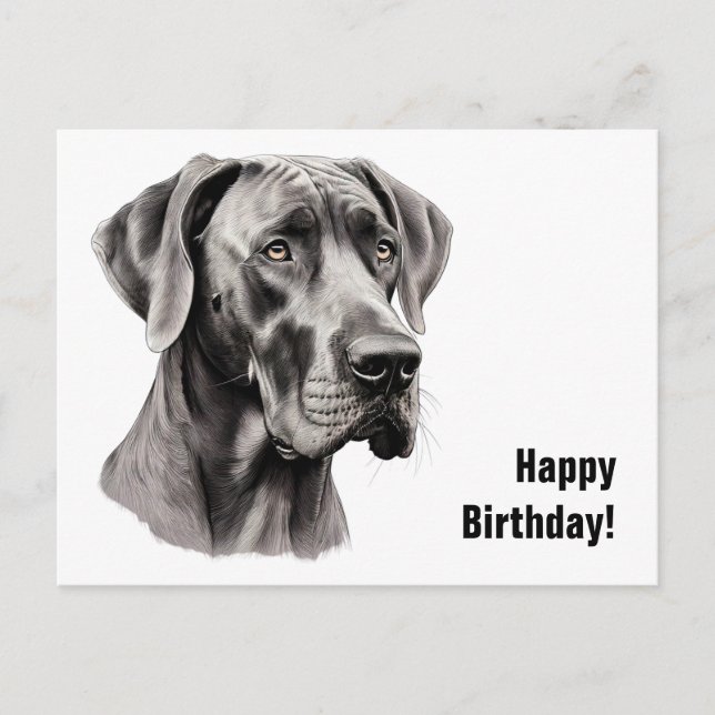 Great Dane Födelsedag Vykort (Framsida)
