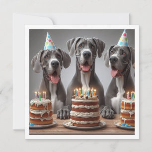 Great dane födelsedagsinbjudan, Hund födelsedag Inbjudningar