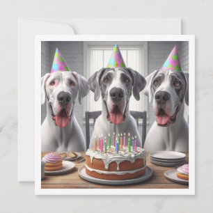 Great dane födelsedagsinbjudan, Hund födelsedag Inbjudningar