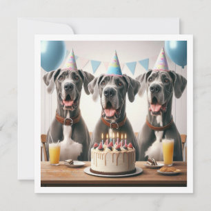 Great dane födelsedagsinbjudan, Hund födelsedag Inbjudningar