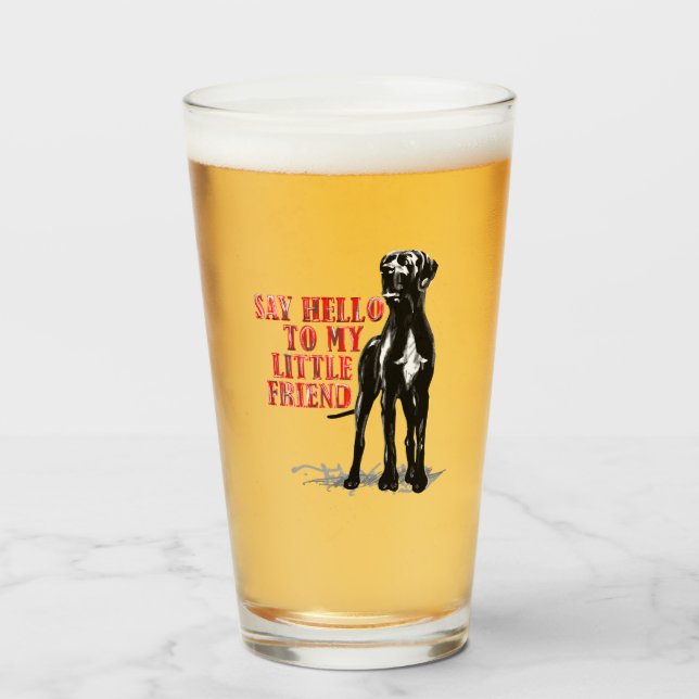 Great dane Friend Funny Beer Glas (Framsida fylld)
