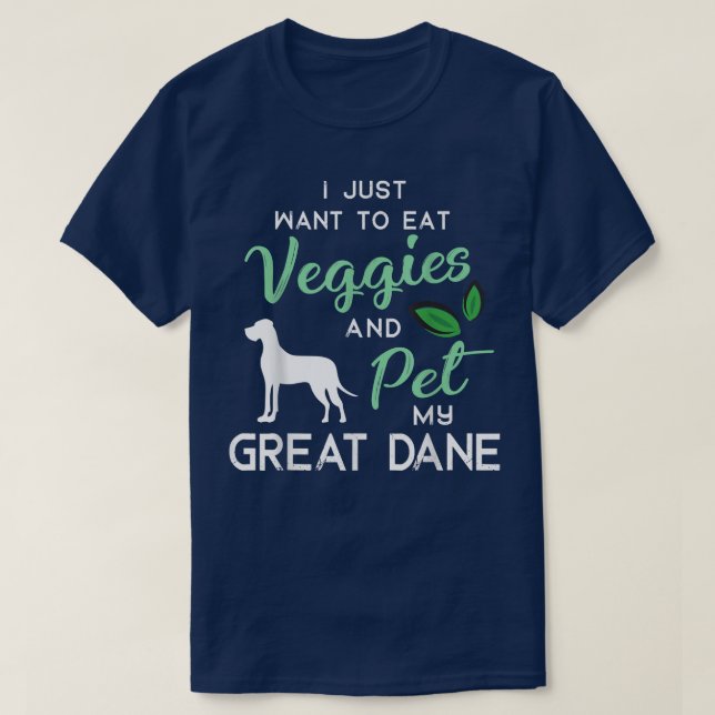 Great dane Funny Vegan Hund älskare Owner Julafton T Shirt (Design framsida)