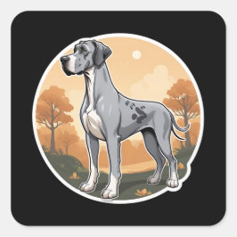 Great dane fyrkantigt klistermärke