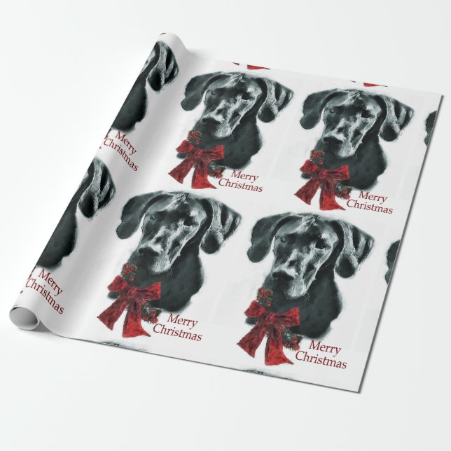 Great dane God jul Presentpapper (Utrullad)
