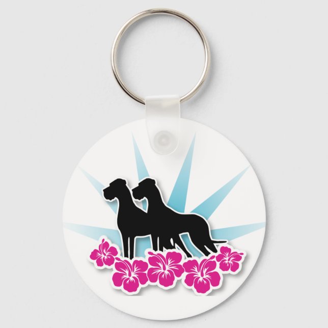 Great Dane Grafik Nyckelring (Framsida)