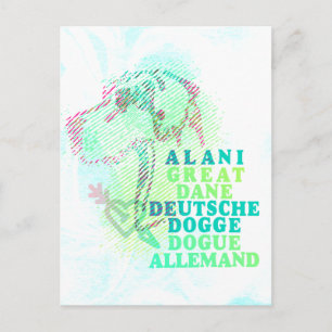 Great Dane Grafik Vykort