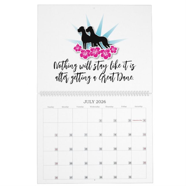 Great dane-grafikkalender kalender (Jul 2026)