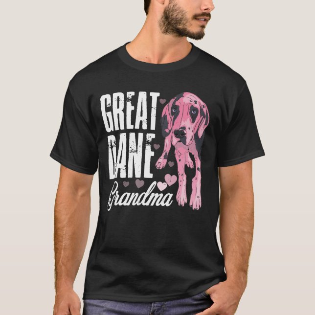 Great Dane Grandma  Mens Womens Great Dane T Shirt (Framsida)
