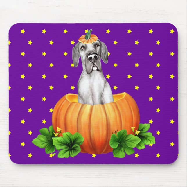 Great dane Halloween Black UC Dane-O-Lantern Musmatta (Framsidan)