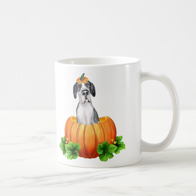Great dane Halloween Fawn/Mantle UC-anpassningsbar Kaffemugg (Höger)