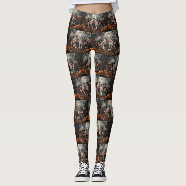 Great Dane Halloween Skräckinjagande Leggings (Framsida)