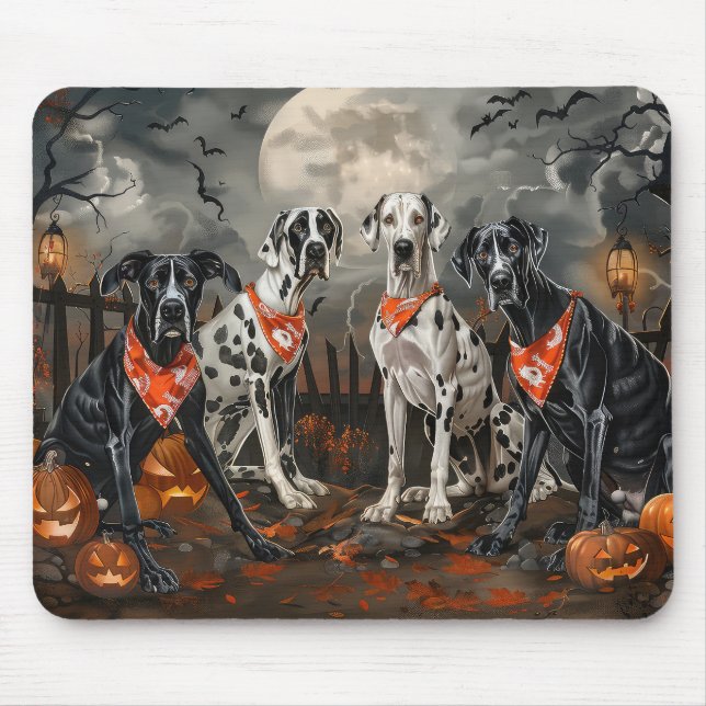Great dane Halloween Spooky Musmatta (Framsidan)