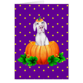 Great dane Halloween White UC Dane-O-Lantern Hälsningskort